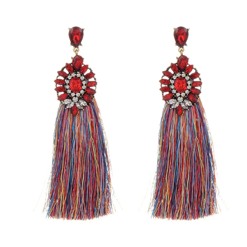 ZHINI New Hot Sales Brand Fashion Women's Wedding Tassel Earrings Wholesale Jewelry Bohemian Fringed Long Drop Dangle | Украшения и