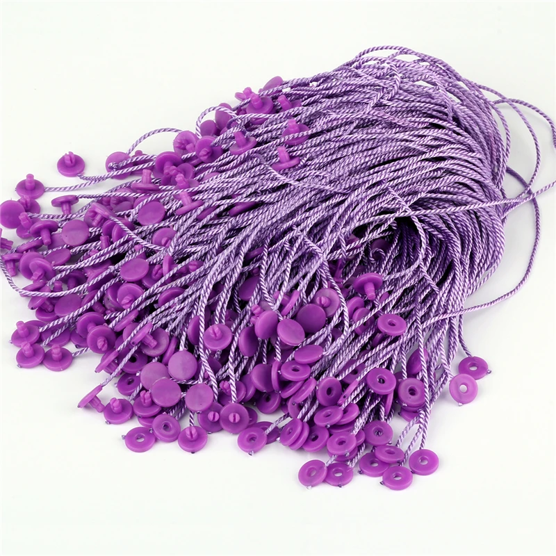 

100pcs/lot 7'' purple hang tag string in apparel hang tag strings cord for garment stringing price hangtag