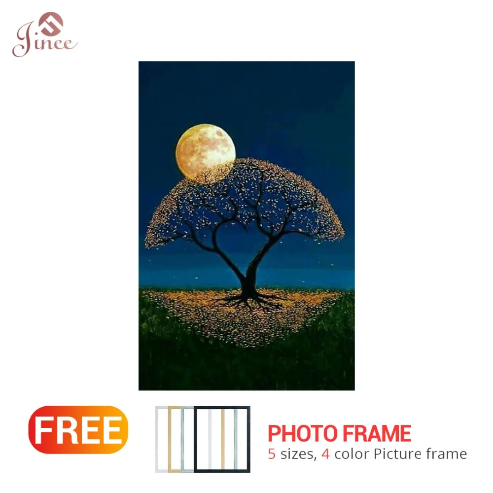 

Diamond Embroidery Scenery Full Display Moon Tree Diamond Mosaic Diamond Painting Picture Rhinestone Landscape Home Decoration