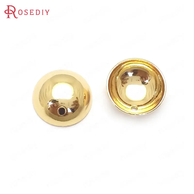 

(35982)20PCS 10MM Height 3.5MM 24K Gold Color Brass Curved Surface Round Charms High Quality Diy Jewelry Findings Accessories