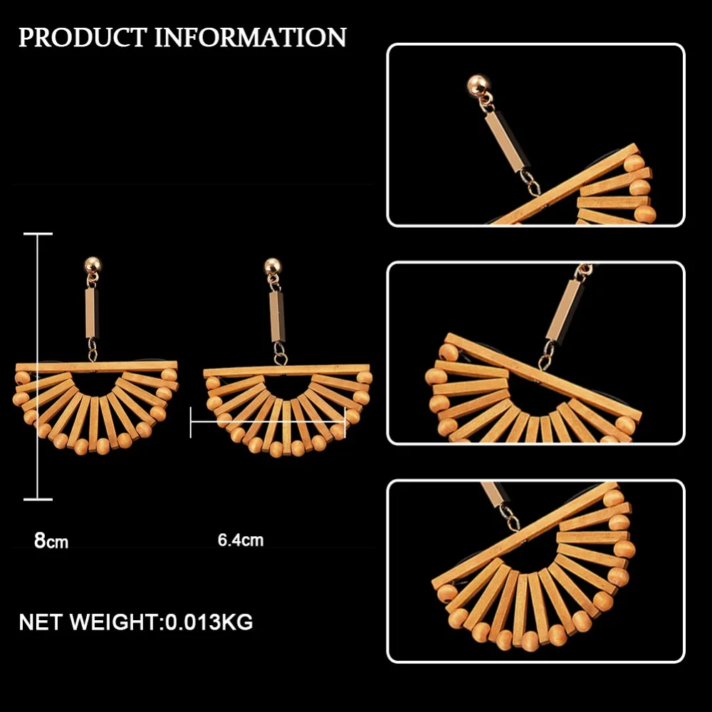 Dvacaman культ Gaia Круглый Вентилятор деревянные крупные серьги с подвесками женские Бохо ручной работы тканый ротанг ювелирные изделия Девушка Лето партии Висячие Серьги
