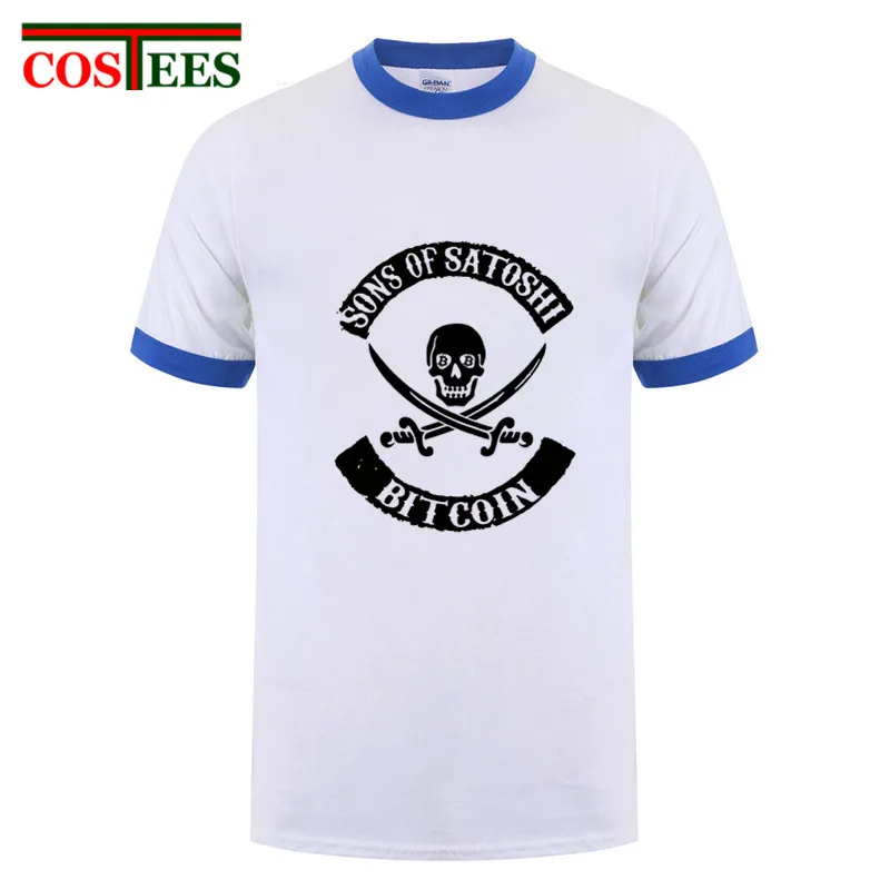 SONS OF SATOSHI BITCOIN T Shirt men one piece pirate Bitcoin Cryptocurrency Funny anarchy T-Shirt Bitcoin Virtual Currency shirt