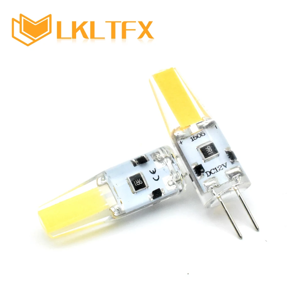 LKLTFX мини светодиодная лампа G4 AC/DC 12 в 1 Вт 2 COB LED с регулируемой яркостью 360 Угол