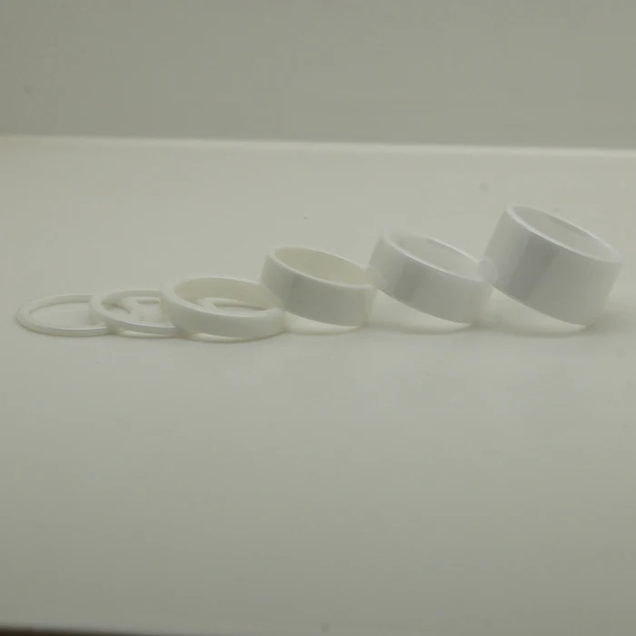 

rare & simple 8mm width pipe cut white hi-tech scratch proof ceramic ring 1pc