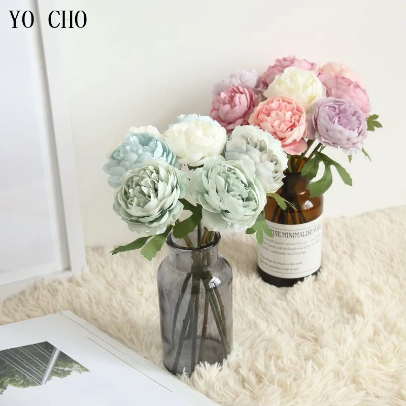 YO CHO Fatti A Mano Da Sposa Bouquet di Nozze Centrotavola Artificiale Decorazione di Cerimonia Nuziale Fiori Rose FAI DA TE Damigella D'onore di Cerimonia Nuziale Del Partito Accessorio