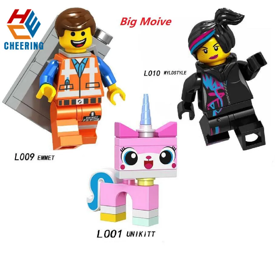 

Building Blocks Big Movie Unikitty Wyldstyle Emmet Model Collection Toys For Children L001 L009 L010