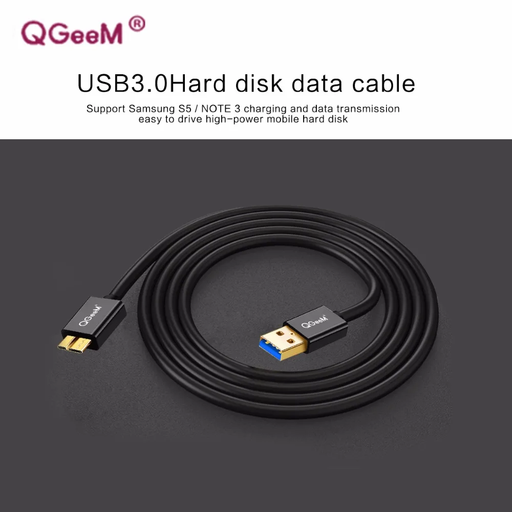 QGeeM USB 3,0 type A к Micro B Кабель USB3.0 кабель синхронизации данных для внешнего жесткого диска HDD samsung S5 Note3 Micro USB кабель