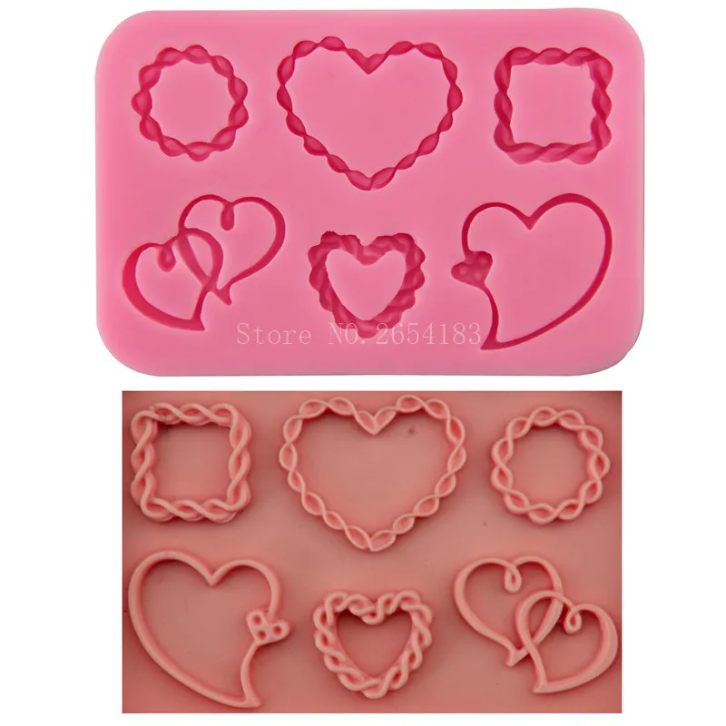 

Woven Love Heart Shape Silicone Fondant Soap 3D Cake Mold Cupcake Jelly Candy Chocolate Decoration Baking Tool Moulds FQ3068