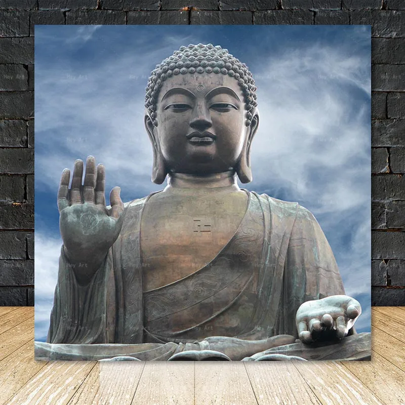 Frameless Printing Portrait Canvas Wall Art Poster Home Decor Picture Print Buddha painting Artwork for Living room
