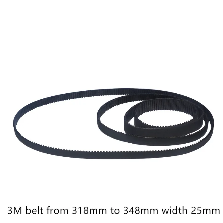 

HTD 3M Timing belt length from 318mm to 348mm width 25mm Rubber HTD3M synchronous 318-3M 348-3M closed-loop
