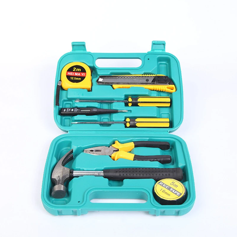 8 Pcs home tool kit hammer screwdriver pliers tape measure combination