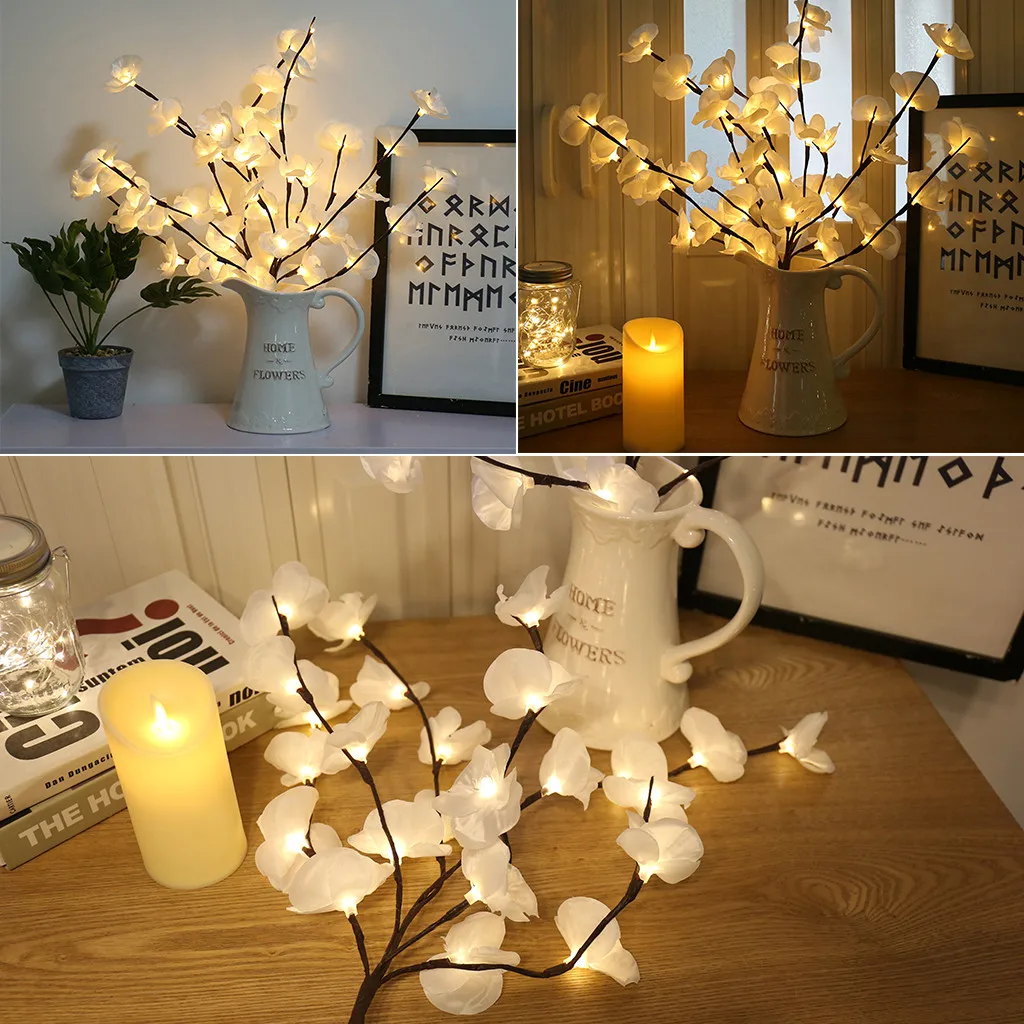 Фаленопсис, светильник на ветке дерева, цветочный светильник s, для дома, рождественской вечеринки, садовый декор, гирлянда, декоративный светодиодный светильник, для дома, фея
