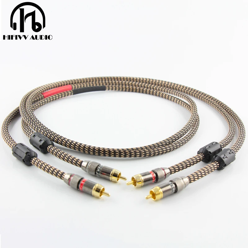 Hifivv аудио hi fi усилитель кабель RCA сигнальный чистая медь штекер amp размер 0 5 м 1 2 3