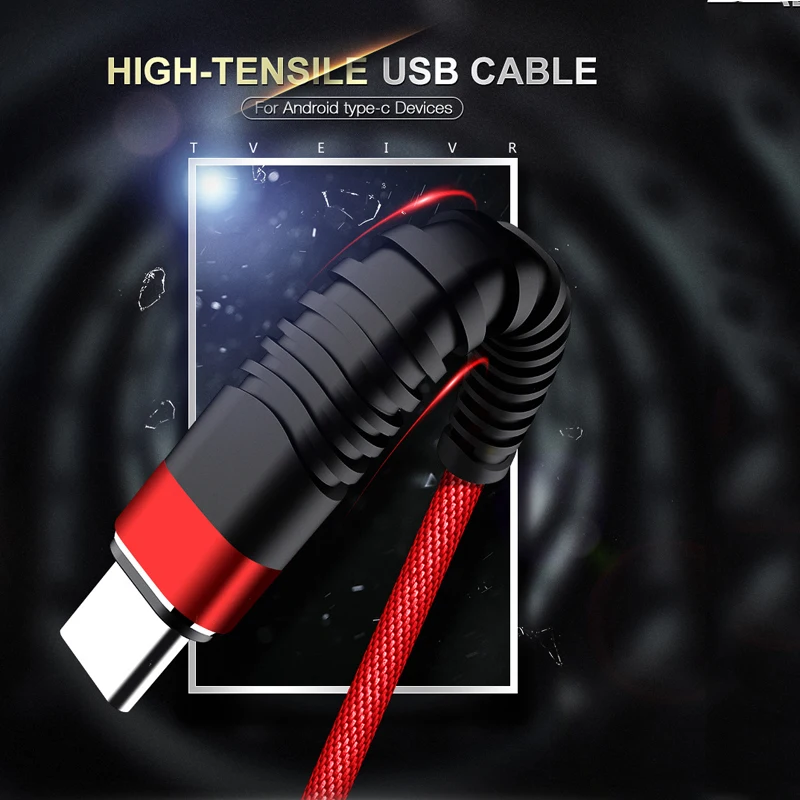 USB 3 1 TYPE C кабель 2A быстрое зарядное устройство металлическая оплетка данных 100 см