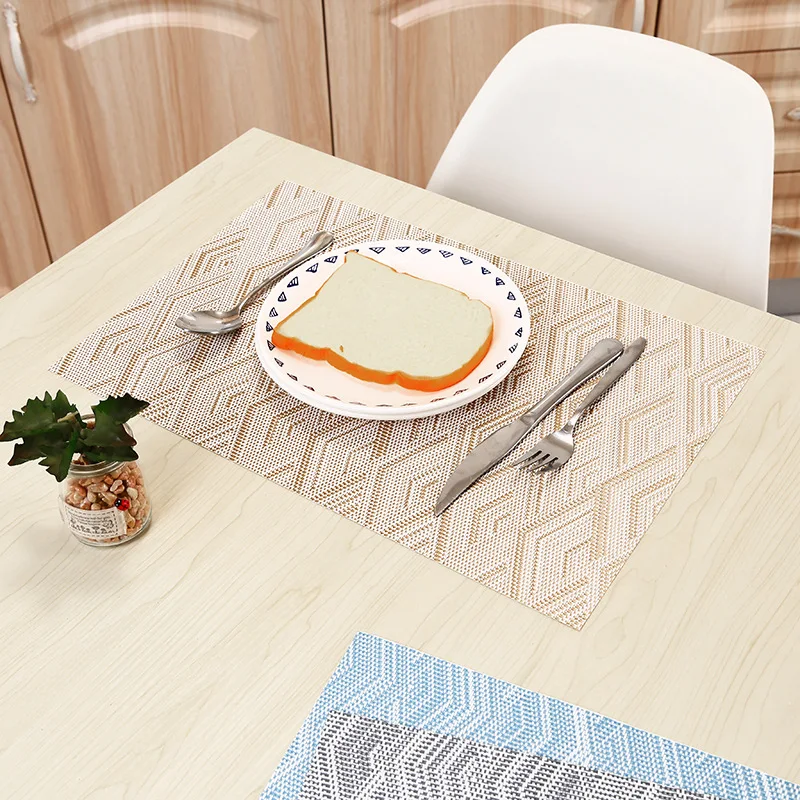 Chic Placemat For Tableware Dining Pad Lattice Waterproof Plastic PVC