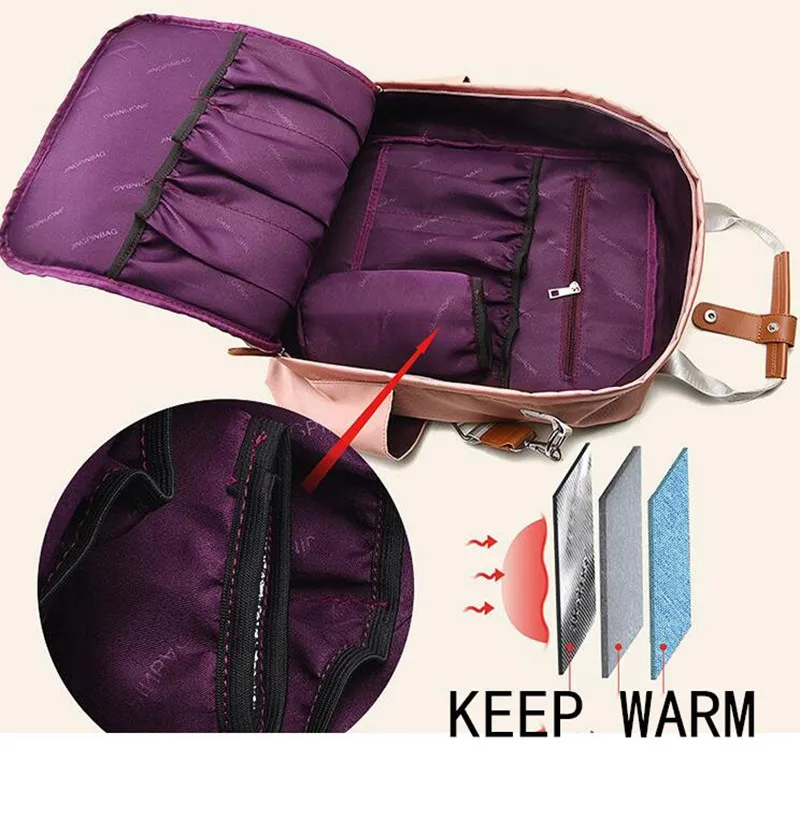 MOTOHOOD Baby Changing Nappy Bag Travel Carry All Diaper Backpack with Insulated Bag Baby Diaper Bag Organizer 392713cm (14)