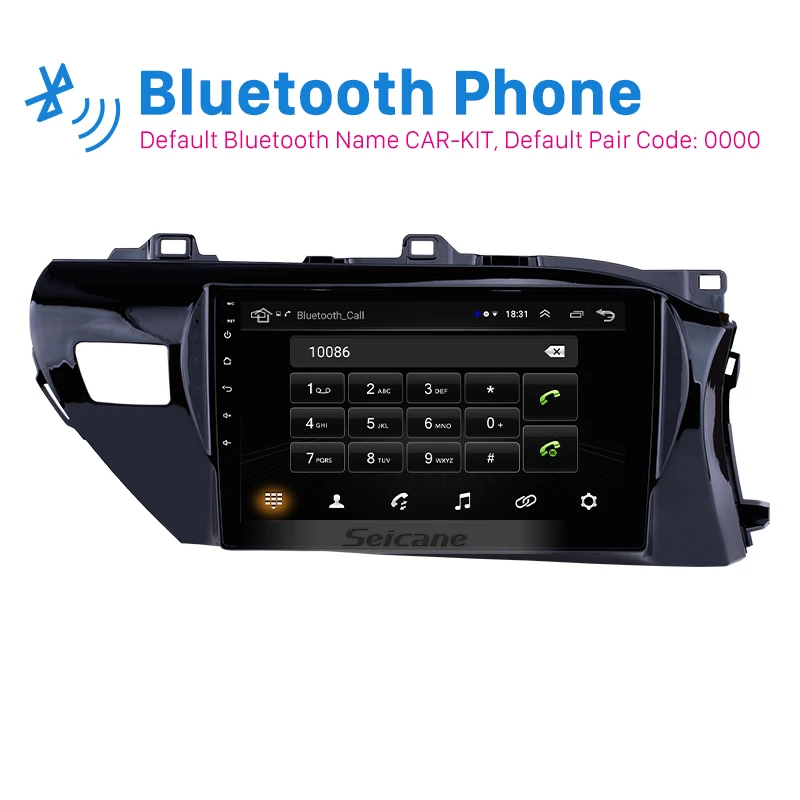 Top Seicane 10.1 inch Android 8.1 Car GPS Navigation Radio for Toyota Hilux Right Hand Drive 2016 2017 2018 Head unit Mirror Link 3G 1