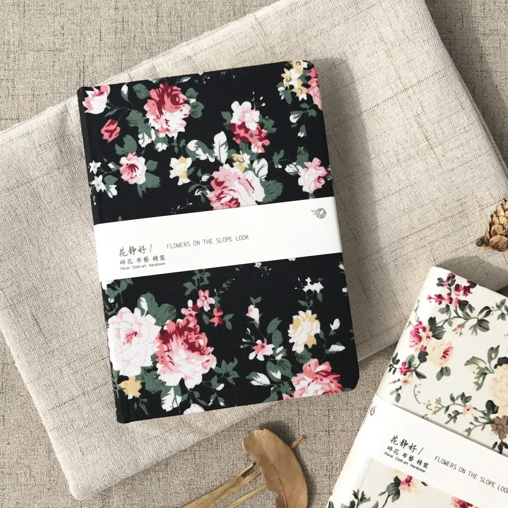 

1pcs Japanese floral fabric handbook notepad creative notebook blank hardcover student graffiti notebook