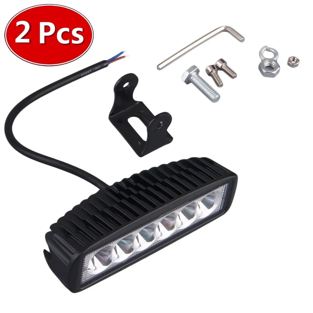 

2pcs 18w DRL LED Work Light 10-30V 4WD 12v Plastic Shell for Off Road Truck Bus Boat Fog Light Car Light Assembly