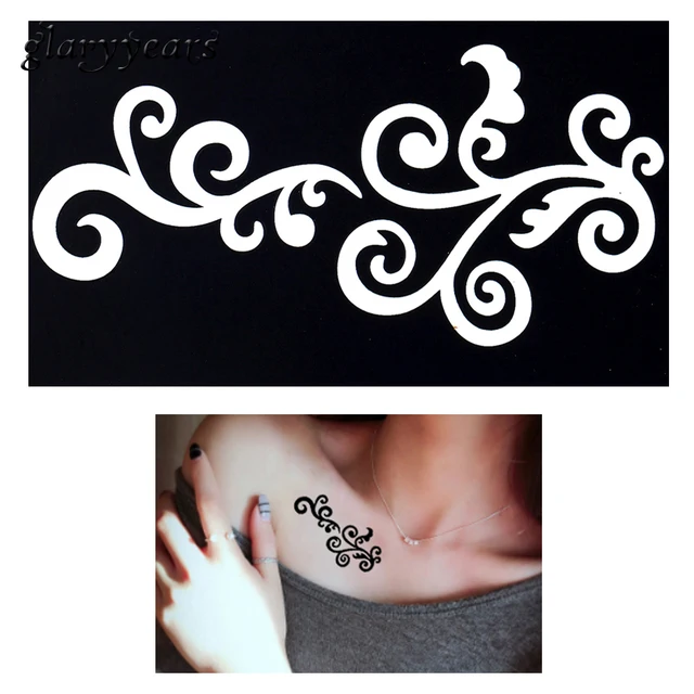 1pc Flower Lace Airbrush Henna Tattoo Stencil for Women Body Art