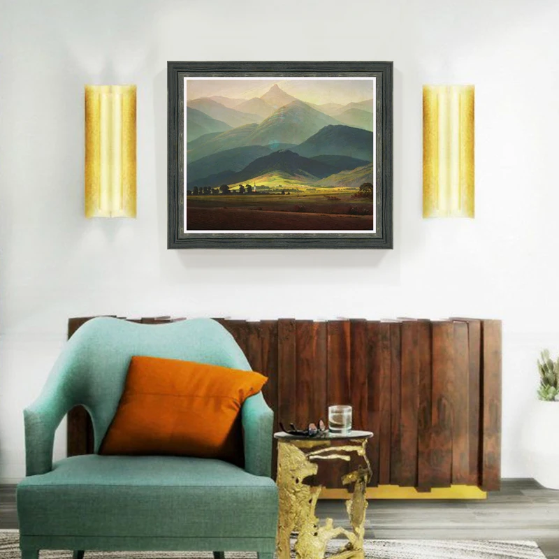 

Украшение для дома в европейском стиле, настенная живопись, картина Давида, пейзаж, масляная живопись, гигантская Гора