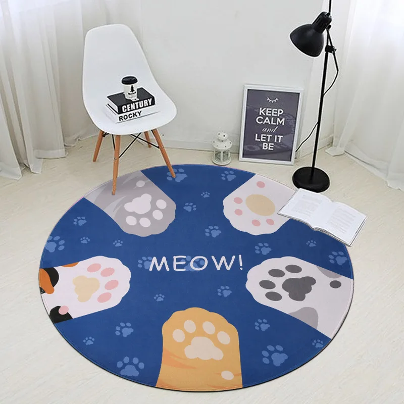 Zeegle Cat Claws Round Carpet For Living Room Non-slip Soft Child Room Rug Kids Play Mat Baby Crawling Mats Sofa Chair Floor Mat Zeegle Cat Claws Round Carpet For Living Room Non-slip Soft Child Room Rug Kids Play Mat Baby Crawling Mats Sofa Chair Floor Mat