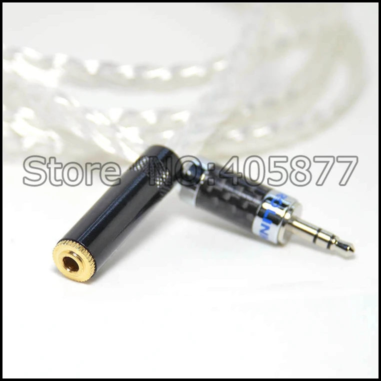 Pair High perfomance silver plated extension audio headphone cable 3 5MM male to female audio cable