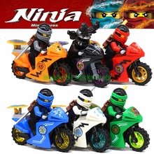 Для мотоцикла ниндзя, фигурки, Kai Jay Zane Nya Lloyd Garmadon WU с оружием, строительные блоки, кирпичи, игрушки