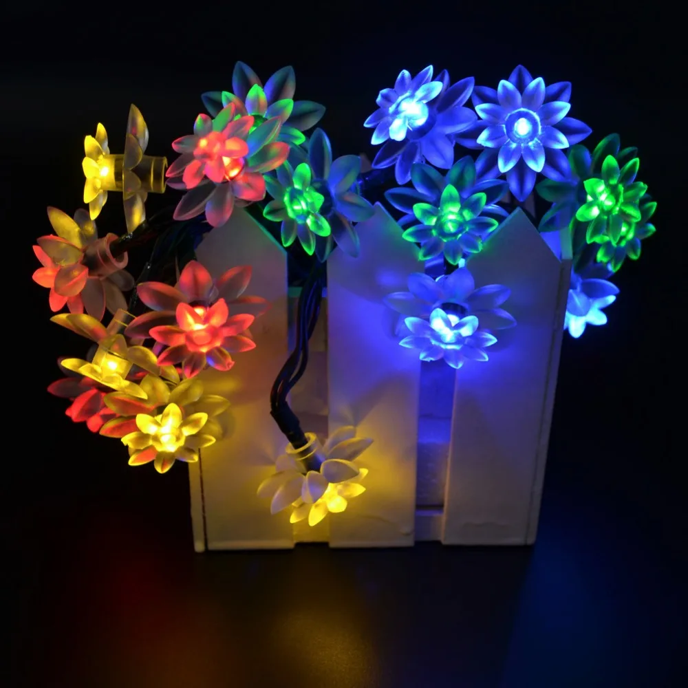 

5M 30 LED Flower Solar String Light Lamp Outdoor Indoor Garden Party Wedding Decoration Flexible Lamp Solaire Lighting 5 Colors