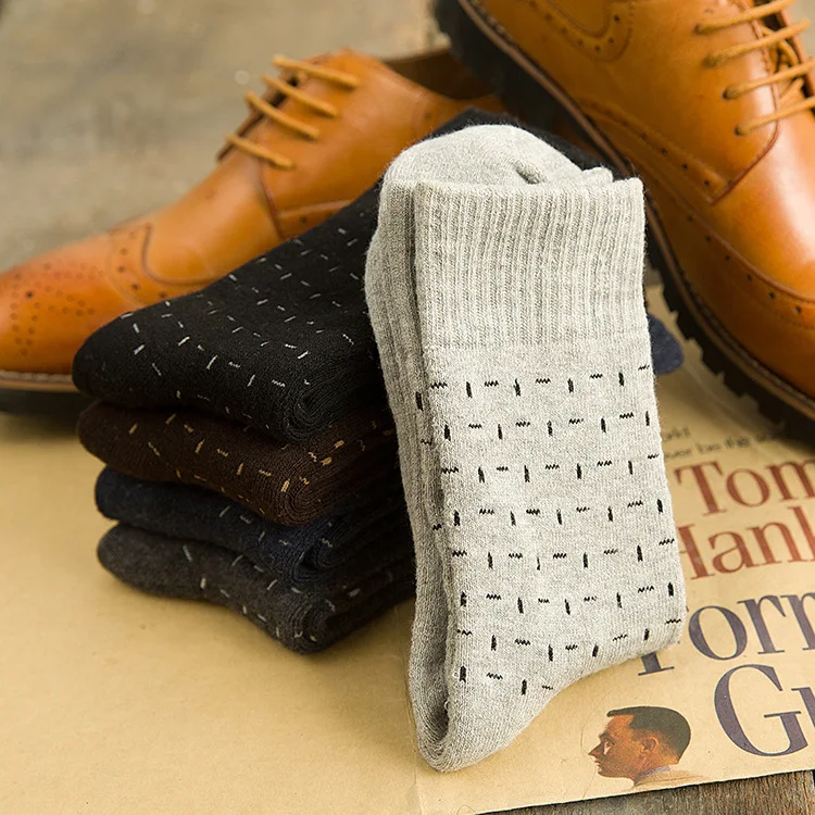 Зимние новые люди толстые Костюмные носки мужские однотонные бизнес носки мода простой стиль черный серый теплые махровые носки