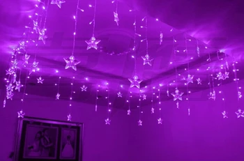 

Multi-color 4M 100 LED Icicle Star String Curtain Light Garland For Christmas Wedding Party Decoration Chandelier 110V/220V