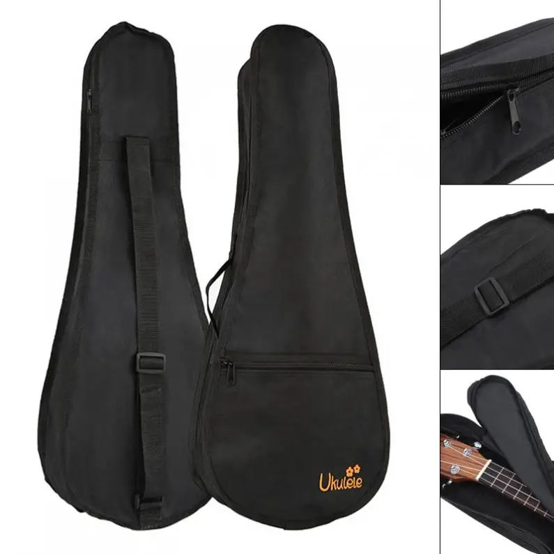 23 дюймовая черная сумка Uke Портативная Ukulele Gig мягкий чехол водонепроницаемый