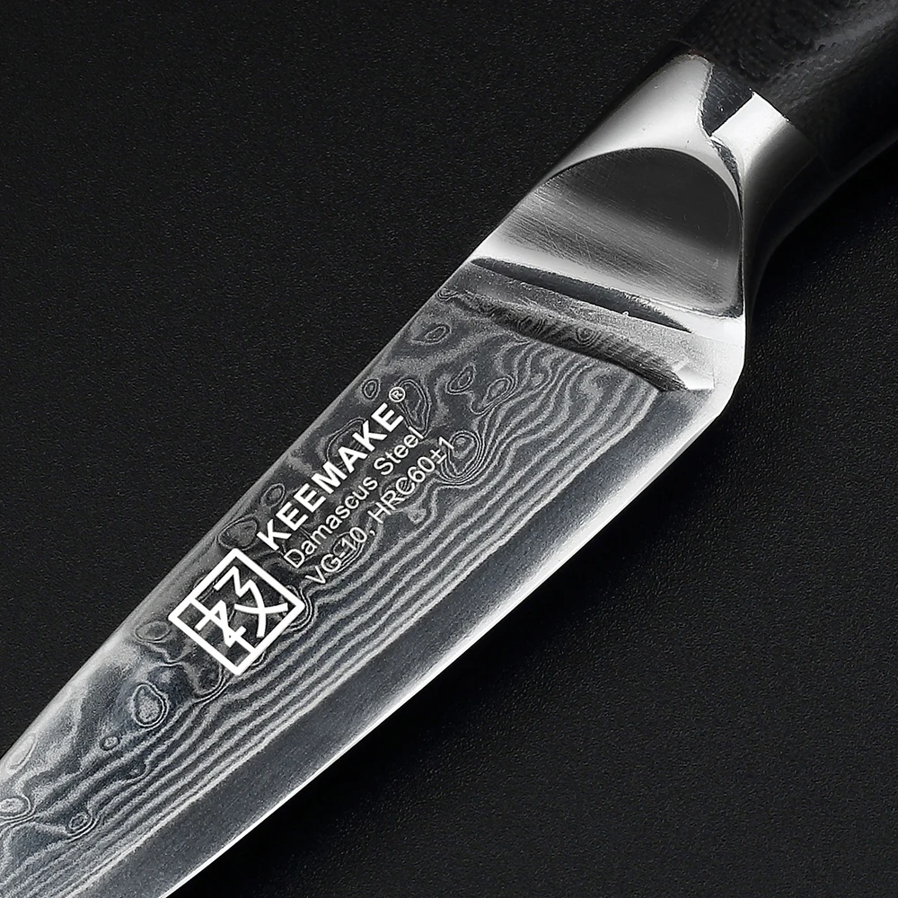 KEEMAKE 8 шт. набор кухонных ножей шеф-повара утилита Santoku стейк ножи дамаск VG10 стальное ядро острое лезвие G10 Ручка режущие инструменты
