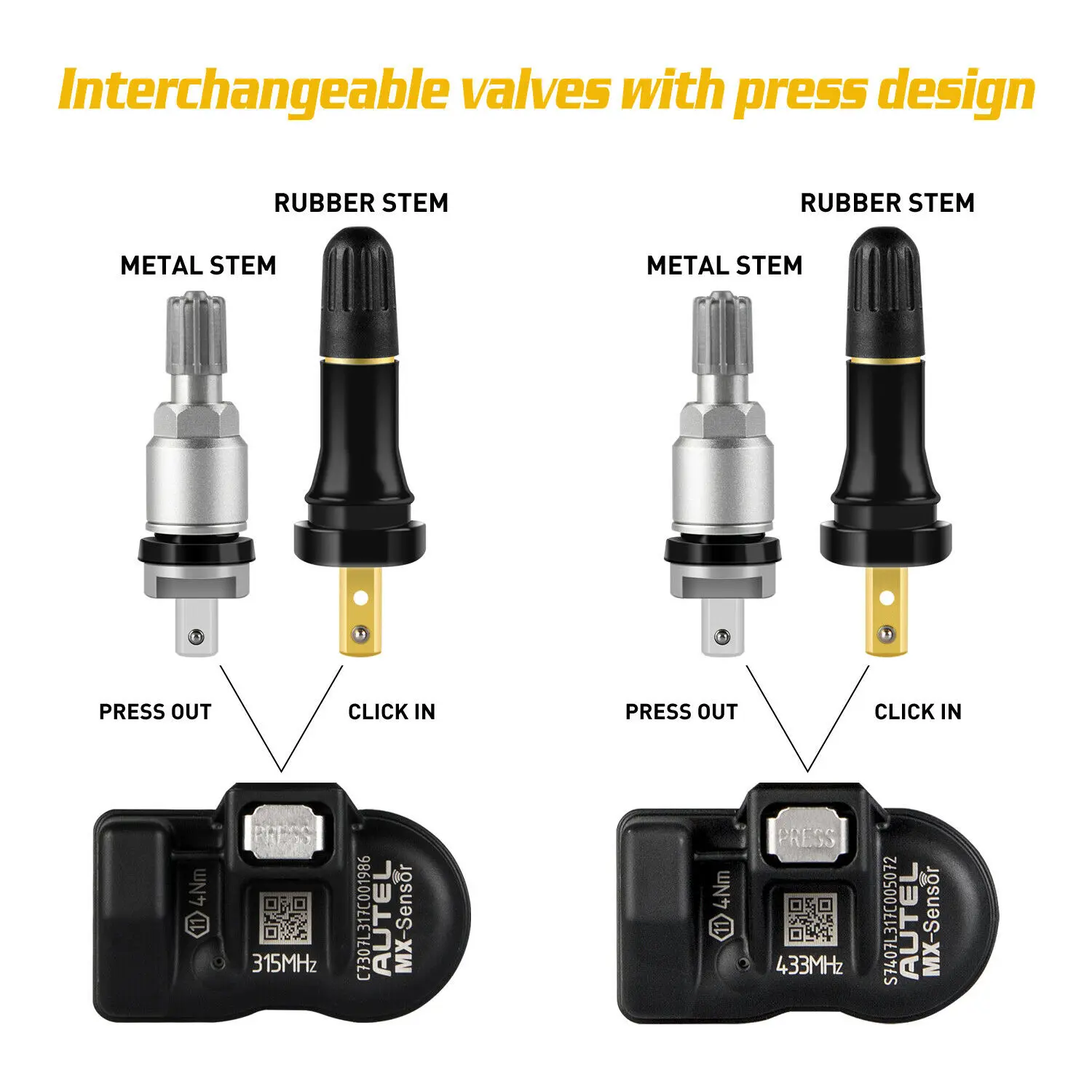 US $375.52 Autel Ts508k 8pcs 315mhz Sensor Relearn Tool For Tpms Reset Tpms Diagnose Programming Sensor Activation Programkey Fob