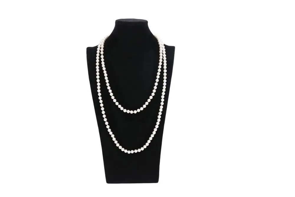 1920s Charleston вечерние украшения для девочек, стразы, повязка на голову, жемчужное ожерелье, браслет, держатель для сигарет, набор аксессуаров Great Gatsby - Цвет: 1pc Pearl Necklace