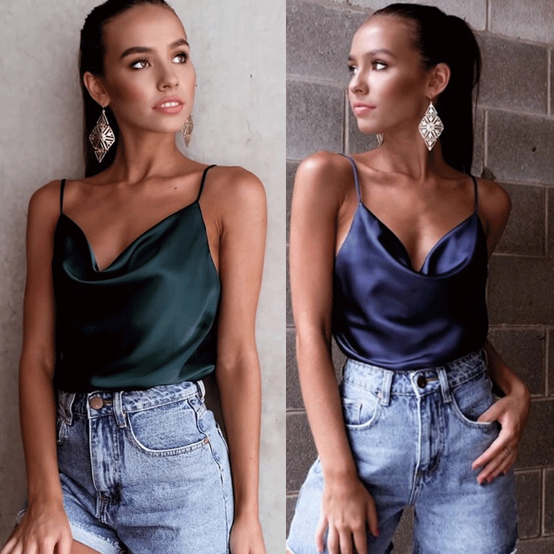 High Quality 19 New Hot Sale Fashion Women Casual Style Satin Silk V Neck Lace Vest Tops Strappy Summer Beach Cami Tank Top 2 High Quality 19 New Hot Sale Fashion Women Casual Style Satin Silk V Neck Lace Vest Tops Strappy Summer Beach Cami Tank Top 2