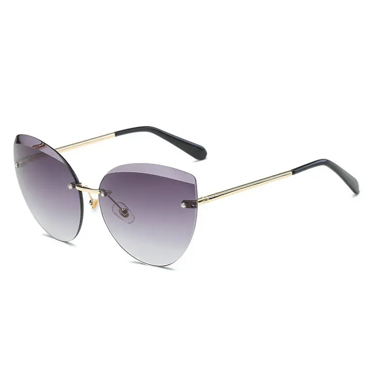

MINCL/High Point Cateyes Summer Rimless Colorful Clear Lens Sunglasses FML