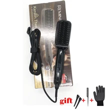 Щетка для волос 2-в-1 выпрямитель для волос для завивки волос профессиональная электрическая плойка для волос плоское железо быстро