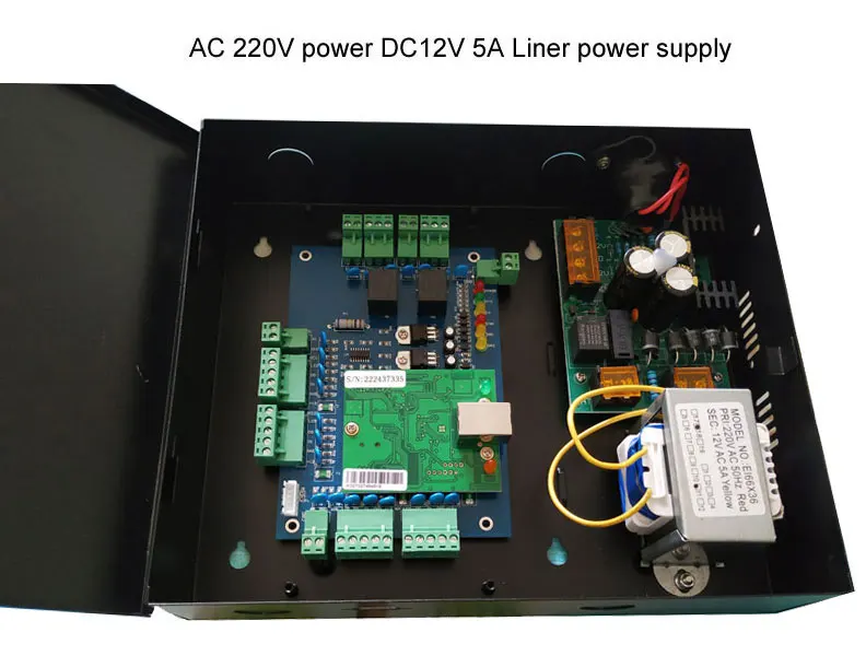 Двухдверная панель управления доступом плата управления доступом TCP/IP система контроля доступа с блоком питания 110 V/220 V sn: L02_set - Цвет: liner powercase kit