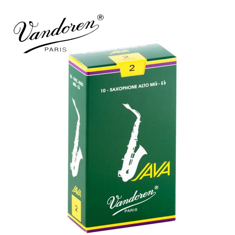 Франция Vandoren JAVA саксофон Alto Mib Eb сила тростника 2,5#, 3# серый зеленый коробка из 10 [ ] - Цвет: 2.0