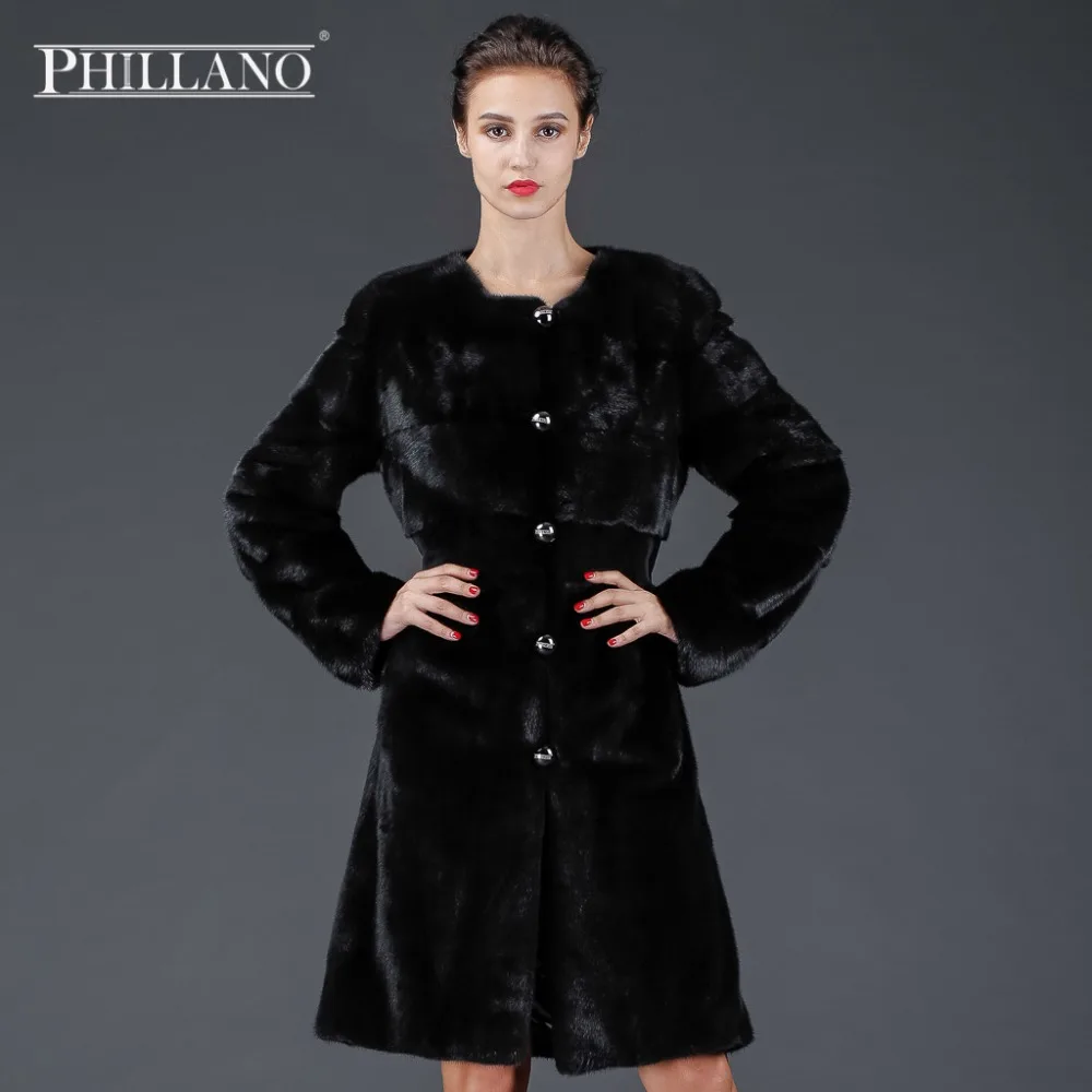 Продажа PHILLANO Шубы Из Натурального Меха Норки С О-образным вырезом .Куртка Женская