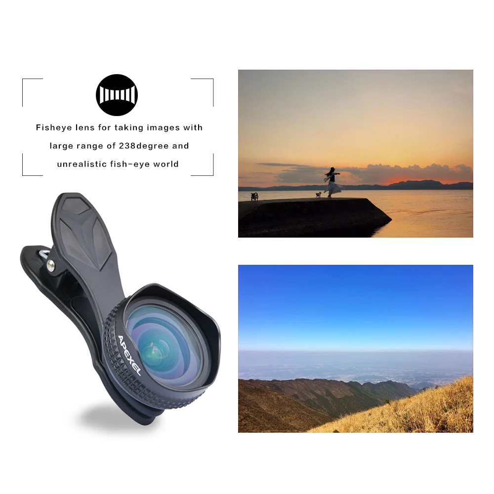 Apexel Optic Pro Portrait lens 18MM HD Wide Angle Camera Lens kit 9 02