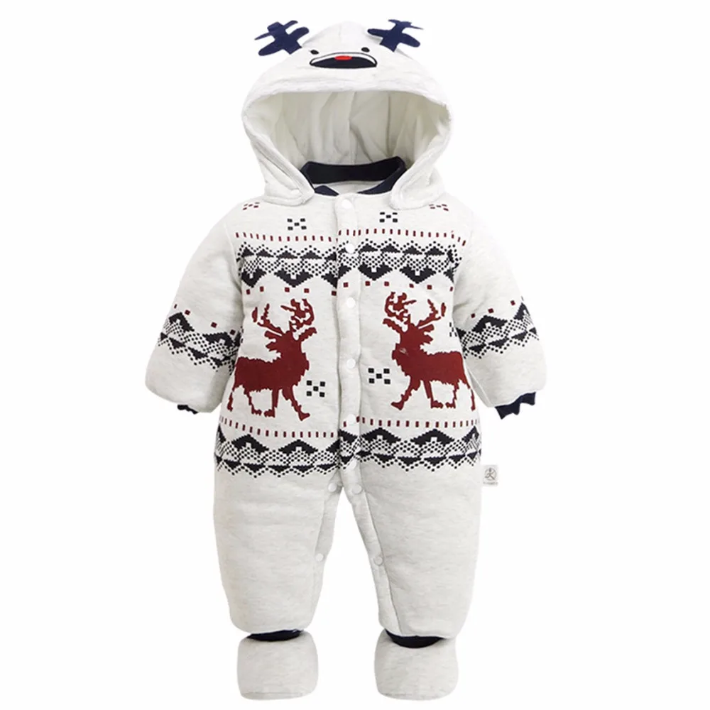 Infant Boys Girls Hooded Pink Pig Snowsuits Jumpsuit Newborn Baby Winter Warm Fleece Snow Suits Romper