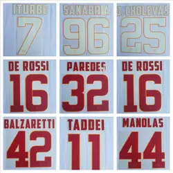 2014-15 ROMA flocking TADDEI DE ROSSI PAREDES BALZARETTI MANOLAS ITURBE J. CHOLEVAS печатные шрифты футбольный номер штамповка