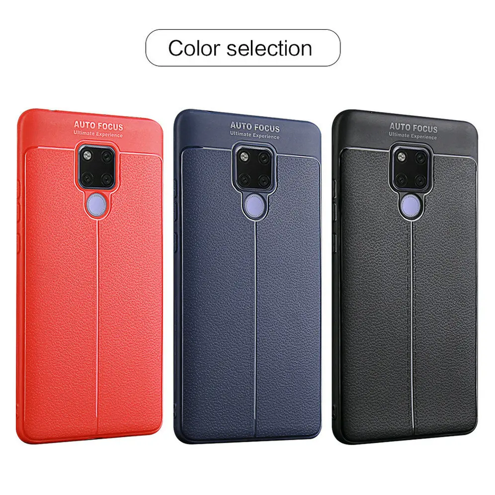 For Huawei Mate 20/Mate20 Lite/Mate20 Pro/Mate20 X Case Slim Soft Silicone TPU Shell Litchi Leather Texture Phone Cover |