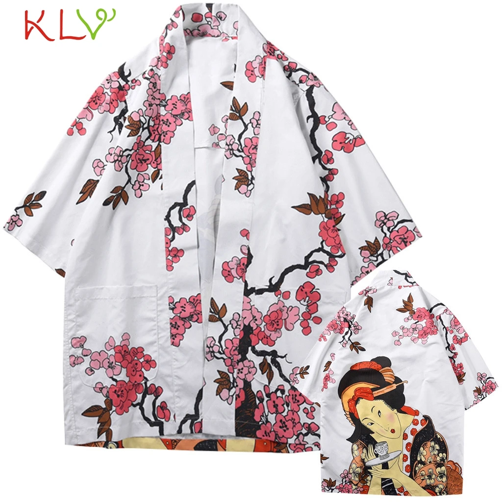 Пара кимоно кардиган для женщин и мужчин длинное летнее цветочное кимоно Mujer Кимоно размера плюс пляжная блуза Harajuku Femininas 19Apr23