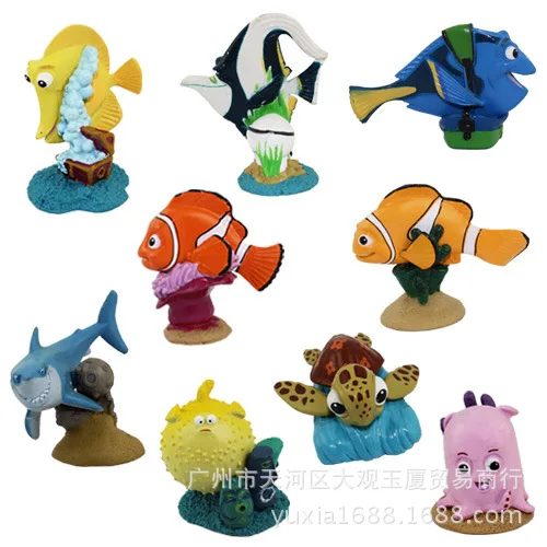 

DHL 100set Finding Nemo Cute Model American Cartoon Clownfish Fish PVC Figure Toys Gift for Children Y1025