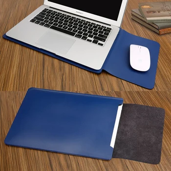 

2019 Hot Fashion MousePad Laptop Sleeve Leather Case For Macbook Pro Retina 11 12 15 Cover For Xiaomi Air 13.3 15.6 Notebook bag