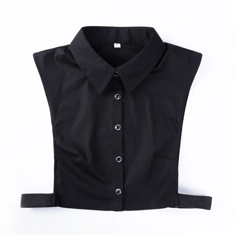 black side collar L YSMILE Y унисекс черный белый Поддельный Воротник Новое поступление большие размеры для женщин и мужчин съемный воротник рубашка костюм жилет украшения на шею воротник - Цвет: black side collar L