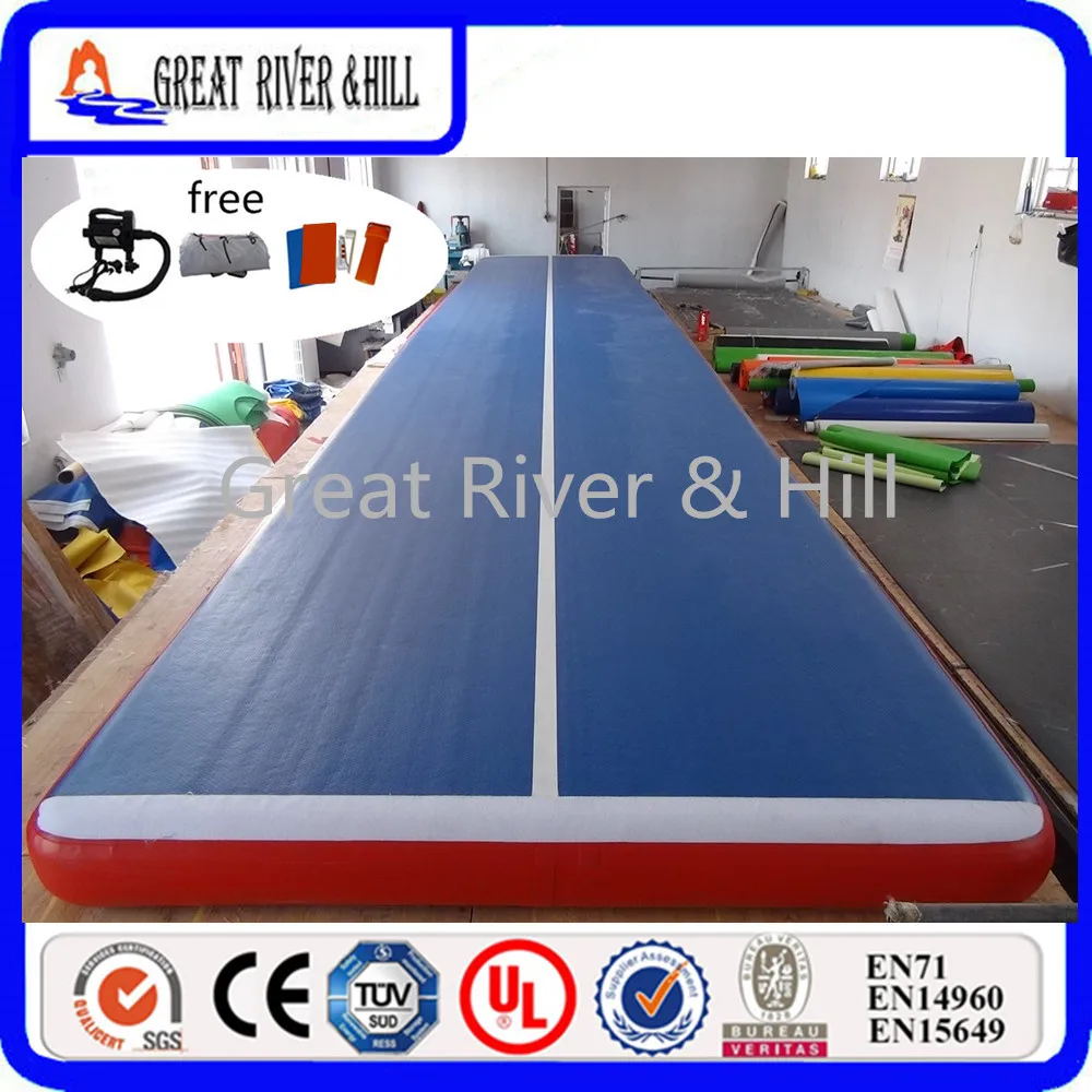 

Hot sale Great river & hill Shipping Popular Inflatable Gym Mat/Inflatable Air Track 9m x2m x20cm